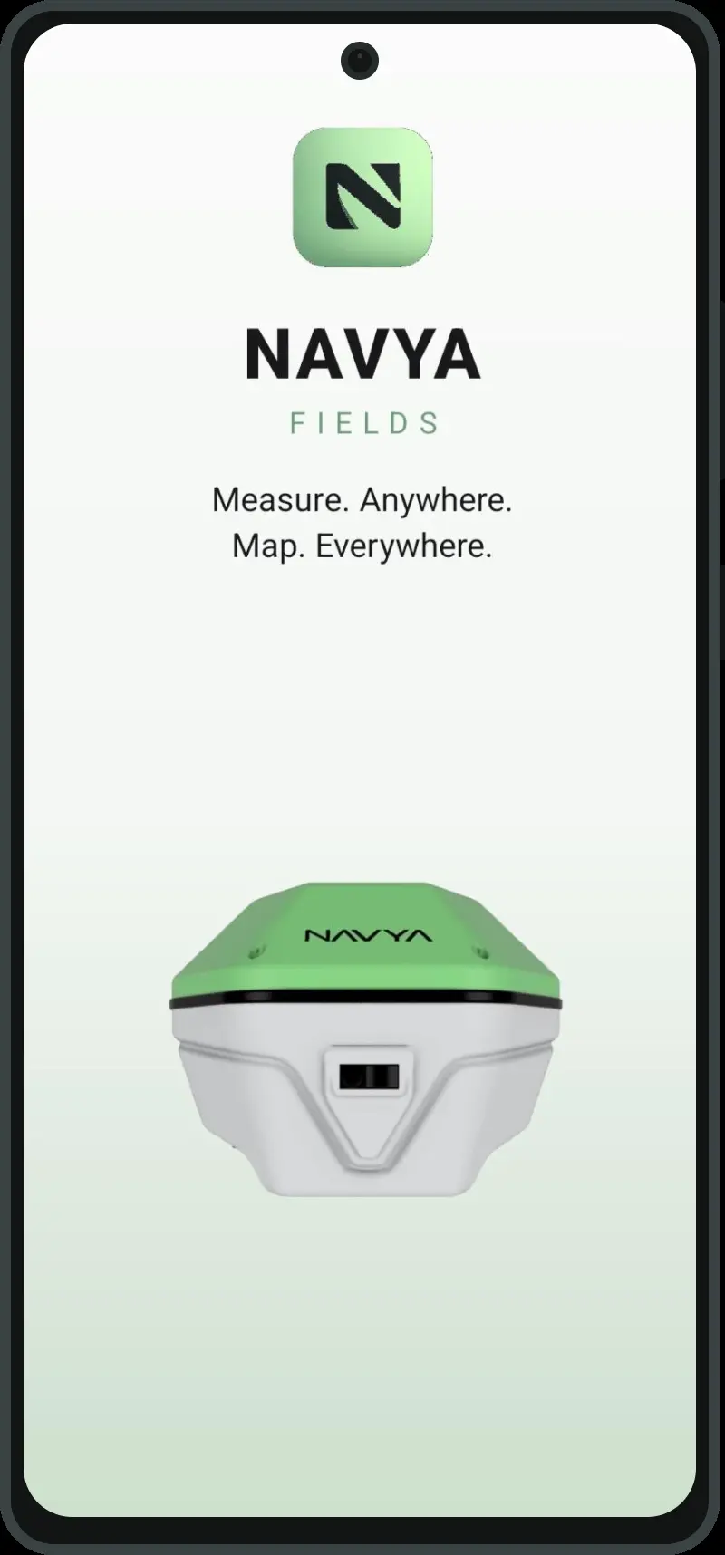 Navya Fields Android app on phone